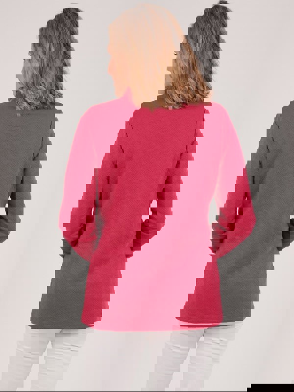 PennyPlain Quilt 1/2 Zip Top - Berry