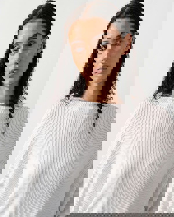 Calvin Klein Viscose Rib Womens Sweater - CHO - Designer Womens Sweatshirts