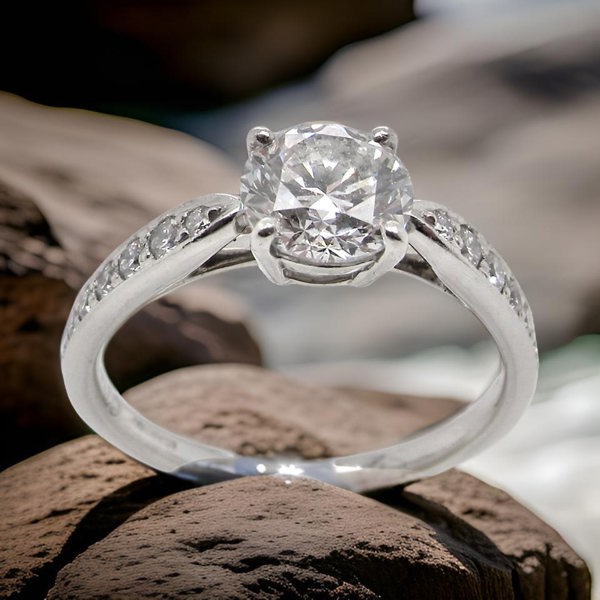 A Tiffany solitaire diamond ring