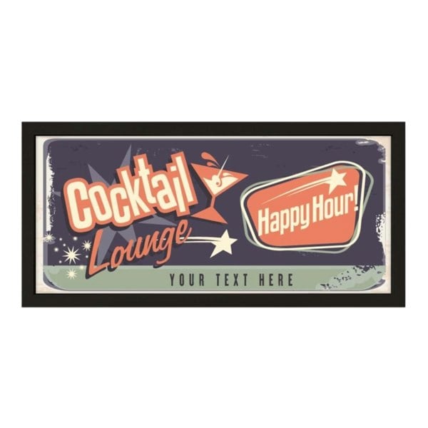 Personalised Wall Art Framed Print Home Cocktail Lounge Happy Hour