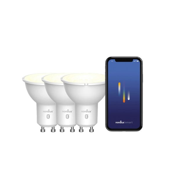 Nordlux Smart GU10 | 3-pack | PAR16 | 2200-6500 Kelvin | 420 Lumen | Light Bulb | Clear