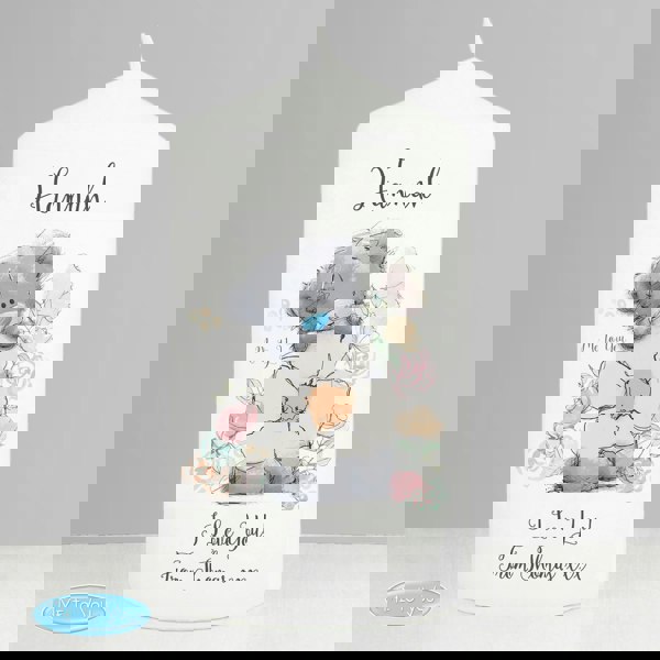 Personalised Memento Company Personalised Me to You Floral Pillar Candle