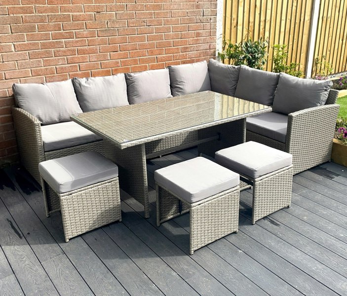 Outdoor Living The Knutsford 9 Seat Corner Rattan Dining Set