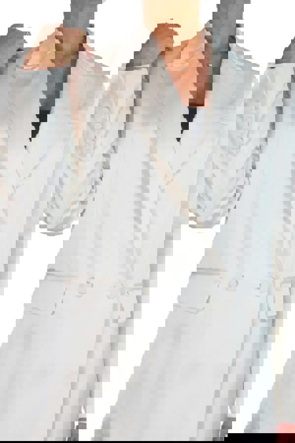 Paulo Due Women's Satin Oversized Double Breasted Blazer Black