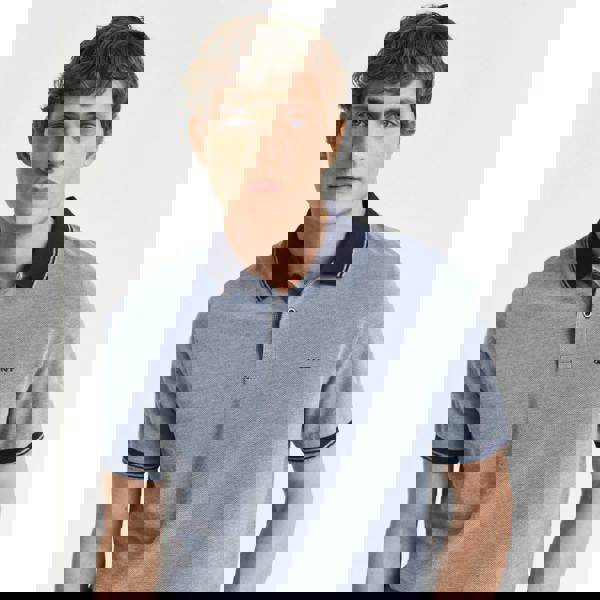 Gant Mens 4-Color Oxford Polo Shirt - Navy - 