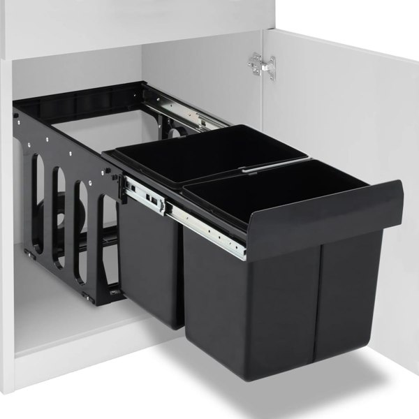 Berkfield Kitchen Cupboard Pull-out Dustbin Soft-Close 36 L
