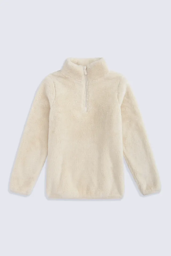 Animal Kids Teddy Half-Zip Fleece - Beige
