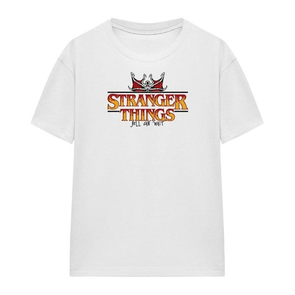 Stranger Things Womens Flame Logo T-Shirt - White