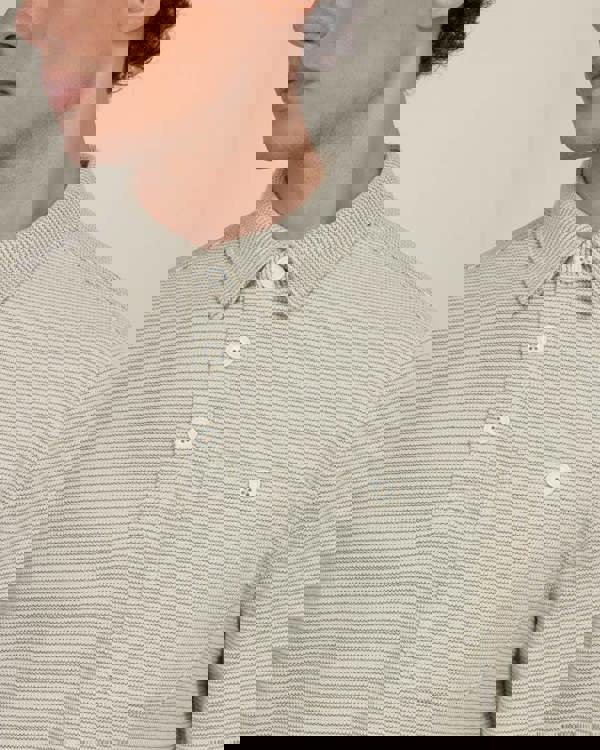 Larsson & Co Aarhus - Textured Long Sleeve Polo Shirt