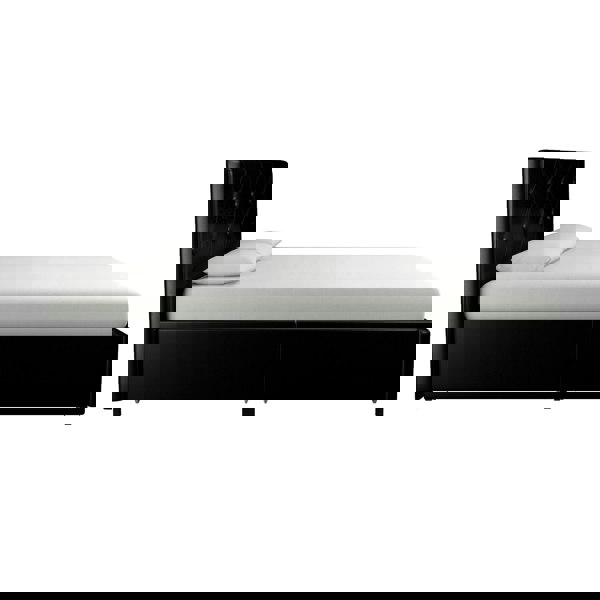 Dorel Home Dakota Bed with Storage PU Black - Double