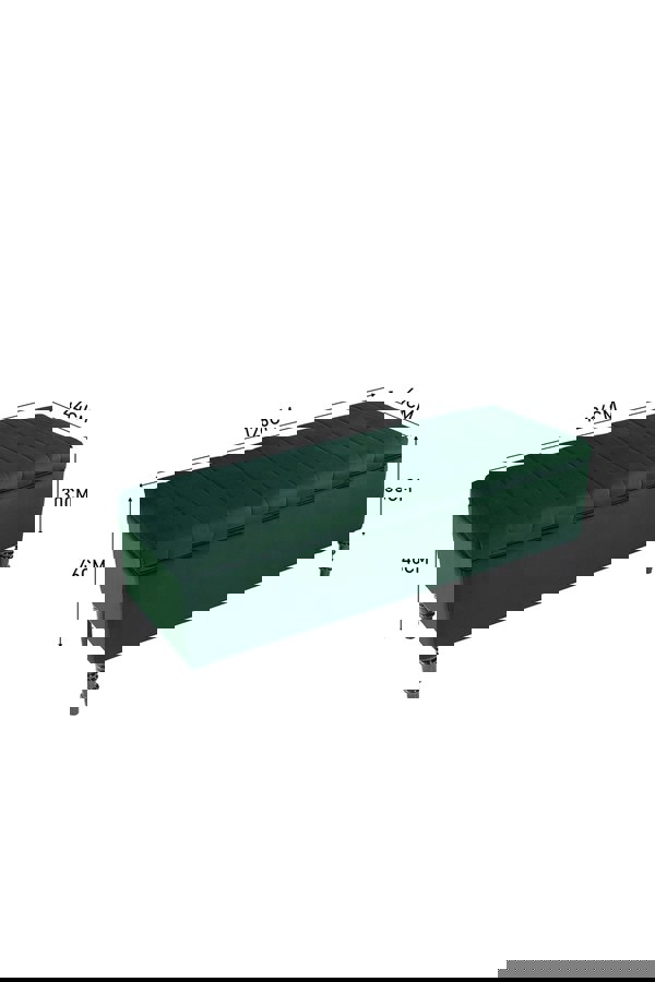 Living and Home Green Upholstered Storage Ottoman Entryway Bench