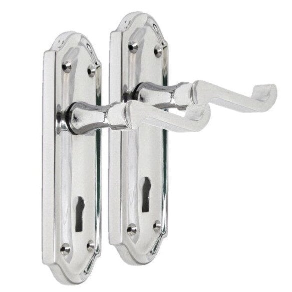 EDH Door Hardware Polished Chrome Lock Door Handles Ashford Ashworth Victorian Scroll Door 170mmx1