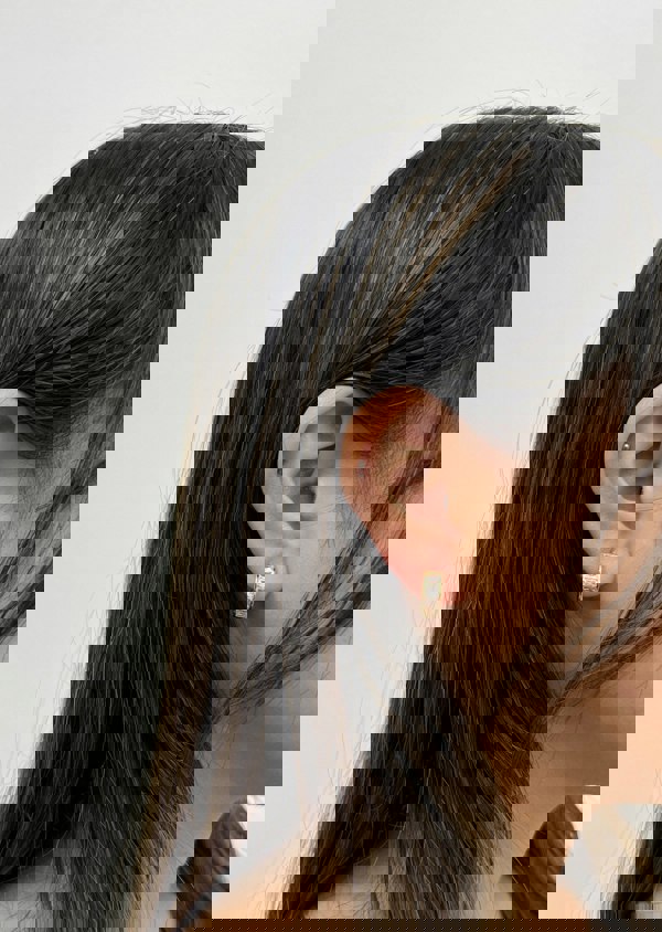 SVNX Mini Huggie Hoop with Clear Stones - Gold Coloured