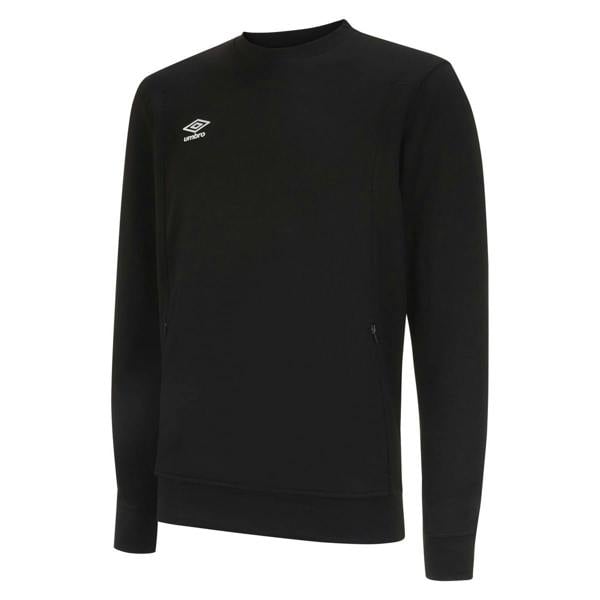 Umbro Mens Pro Stacked Logo Fleece Pullover - Black/White