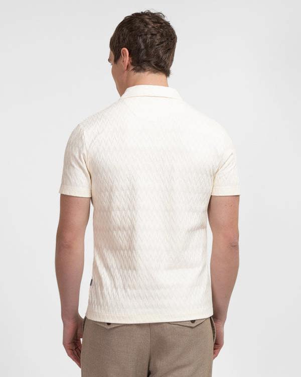 Steel & Jelly Beckton - Zigzag Textured Polo Shirt