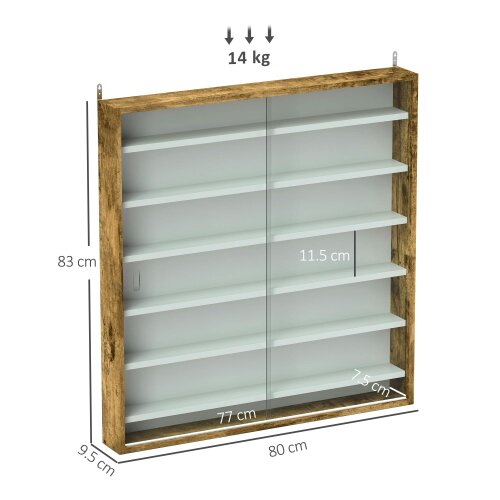 Wyld Haus Yovere Wood And Glass Brown 6 Tier Display Cabinet With Glass Doors