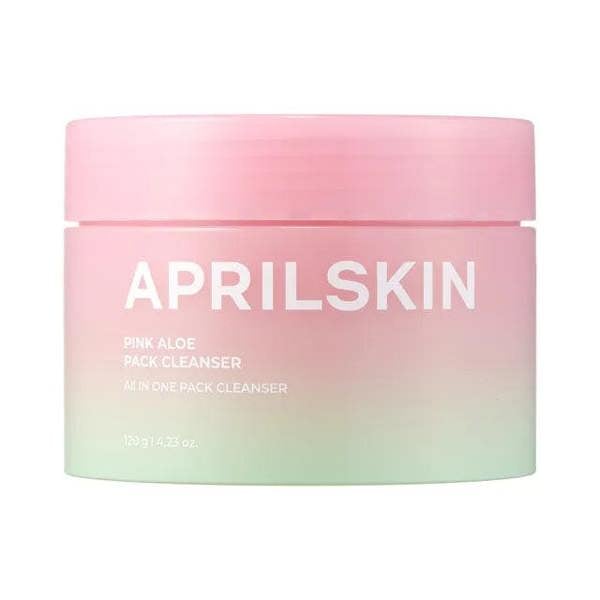 APRILSKIN Pink Aloe Pack Cleanser – 120g Korean 2-in-1 facial mask and cleanser with antioxidant Pink Aloe available at Atelier De Glow UK.
