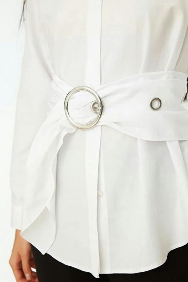 WOVCOR Woven Shirt with Belt Buckle Detail