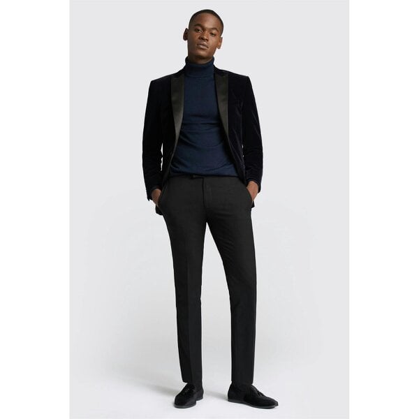 Antique Rogue Slim Fit Navy Velvet Dresswear Blazer