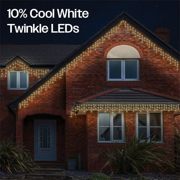 Eagle Connect Icicle Lights 60/40/20 Drop White 5m/120 LED Warm White10%