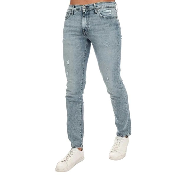 Levis Mens 511 Thrifted Casual Slim Jeans - Blue