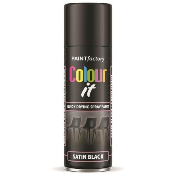 Paint Factory Black Satin Spray Paint 250ml