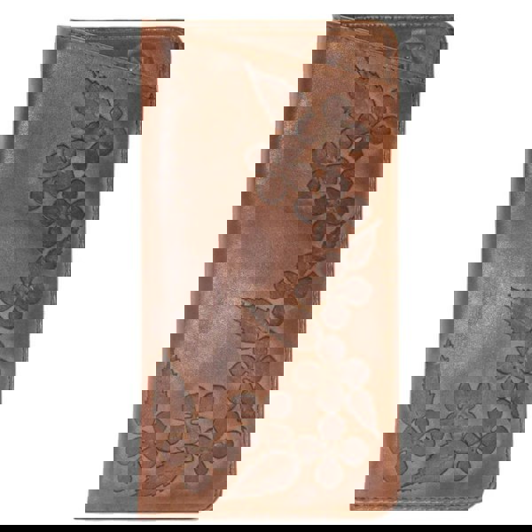 Mala Leather Wild Bloom Floral Classic Tan Leather Glasses Case