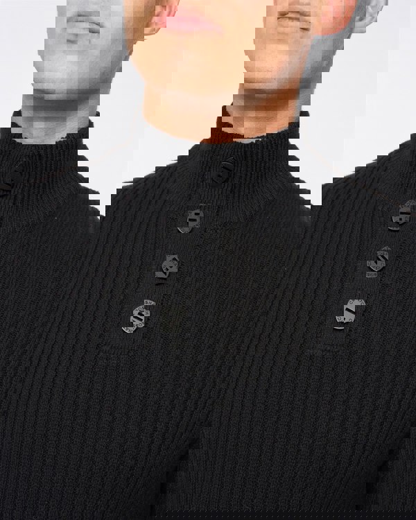 Crosshatch Wellburys Chunky Knit Black