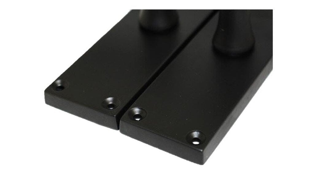 EDH Door Hardware Matt Black Victorian Scroll Door Handles on Backplate – 118mm x 42mm