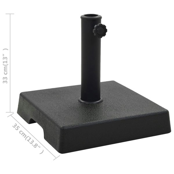Berkfield Parasol Base Square Polyresin 8 kg Black