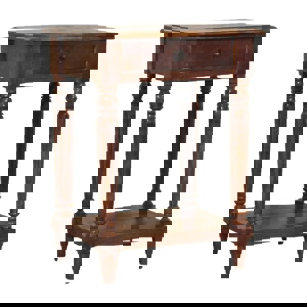 Artisan Furniture Solid Wood Turned Legs Chestnut 1 Drawer Side Table