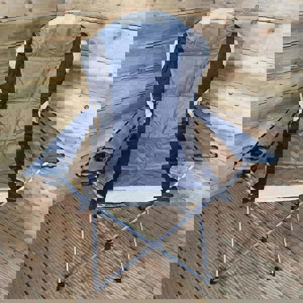 Samuel Alexander Luxury Padded High Back Folding Outdoor / Camping / Fishing Chair in Grey