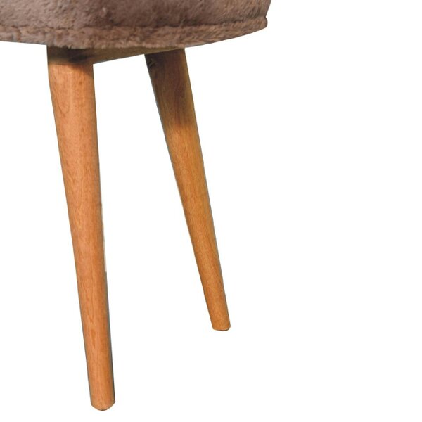 Wyld Haus Rome Faux Fur Fabric Bench Mango Wood Legs