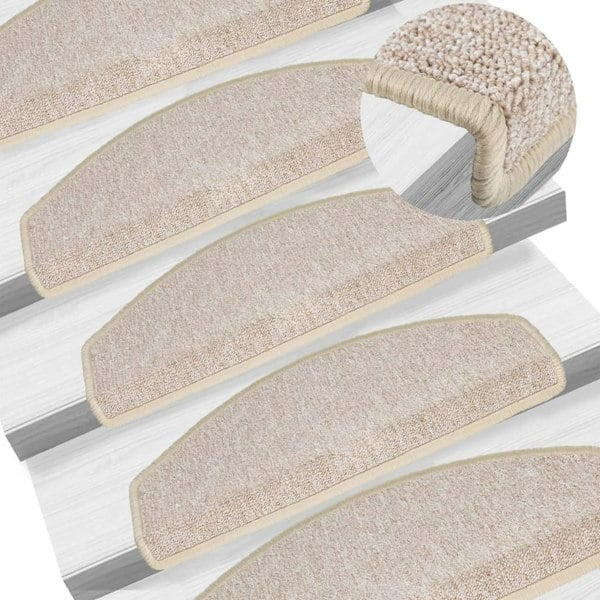 Berkfield Carpet Stair Treads 15 pcs Taupe 65x24x4 cm
