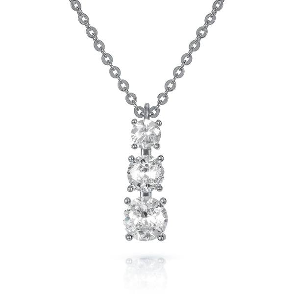 Zavana Dainty Silver Trilogy Pendant Necklace for Women