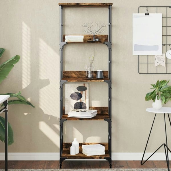 Berkfield Bookshelf Smoked Oak 50x33x153 cm Engineered Wood