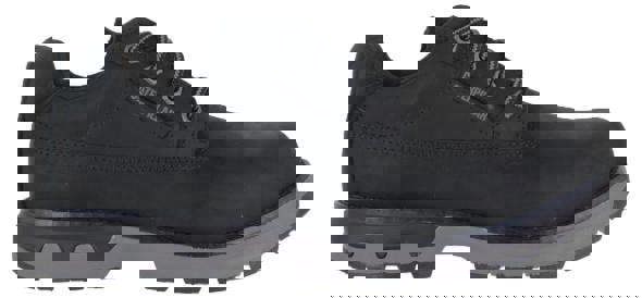 Caterpillar Persue Low Mens Casual Lace Up Leather Trainer Shoes, black leather casual shoes with lace-up front and rugged sole for durability and comfort.