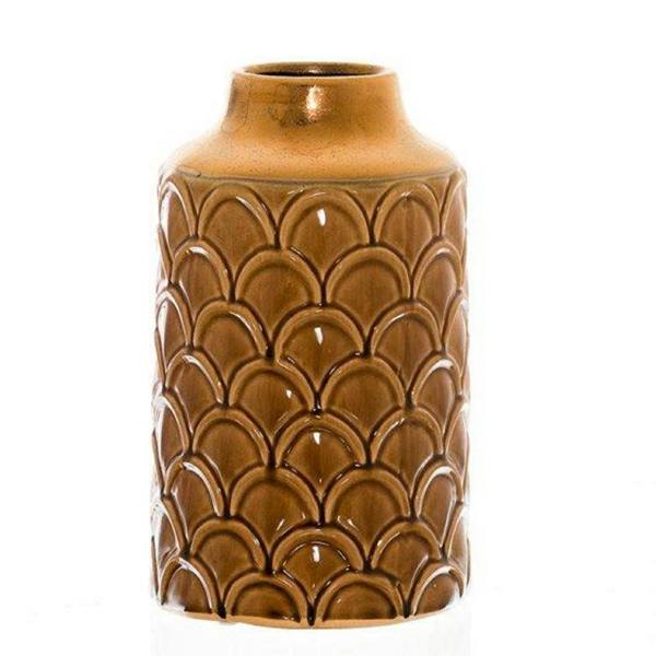 Hill Interiors Seville Collection Scallop Vase - Caramel - 
