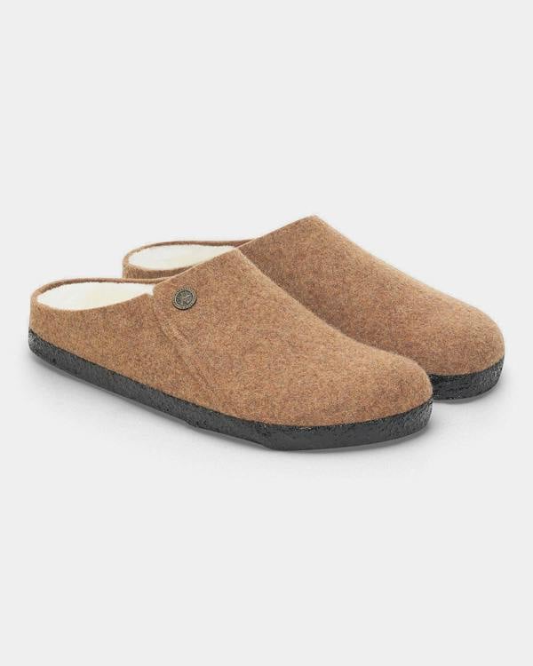 Birkenstock Zermatt Shearling FE Womens Clogs - Toffee Melange | CHO | Designer Womens Clogs