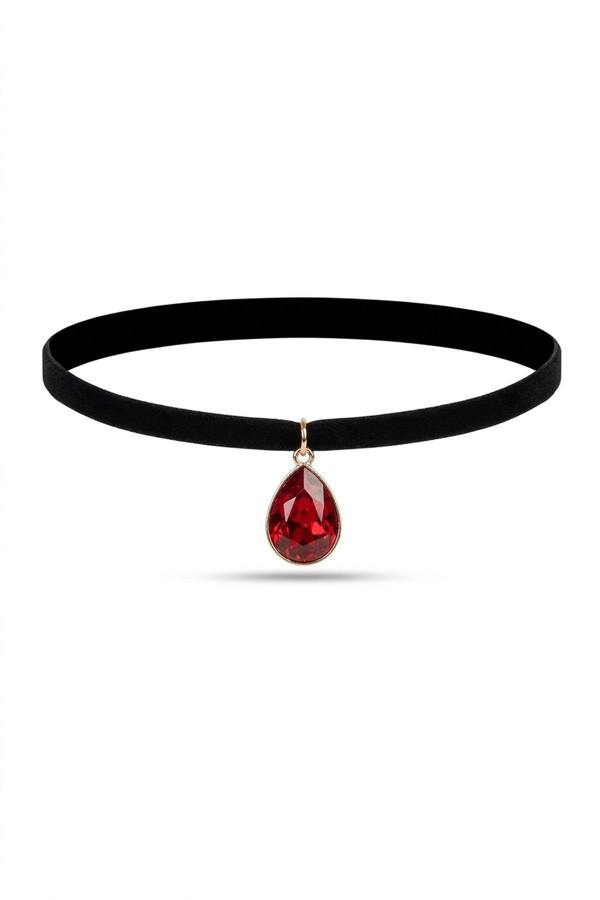 Kyla Gem Choker - Red_wb