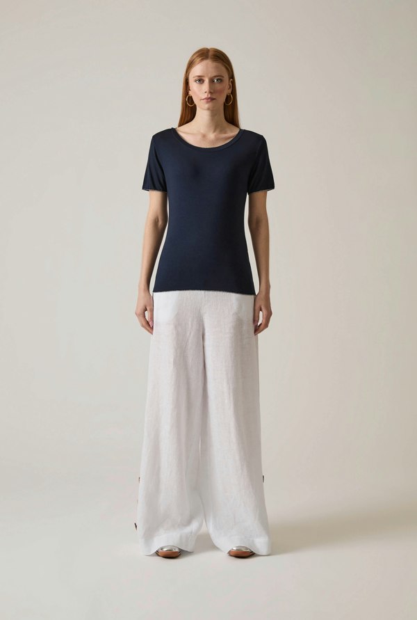 James Lakeland Short Sleeve Navy Top