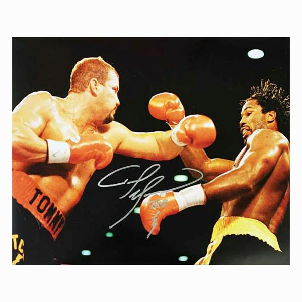 Tommy Morrison signed 16x12 photo vs Lennox Lewis — Premium framing