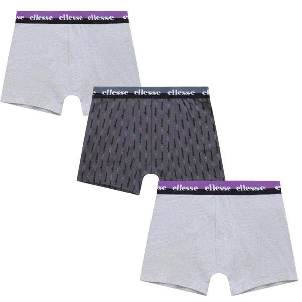 Ellesse Mens Muxel788 Boxer Shorts (Pack of 3) - Grey/Black/Purple - 