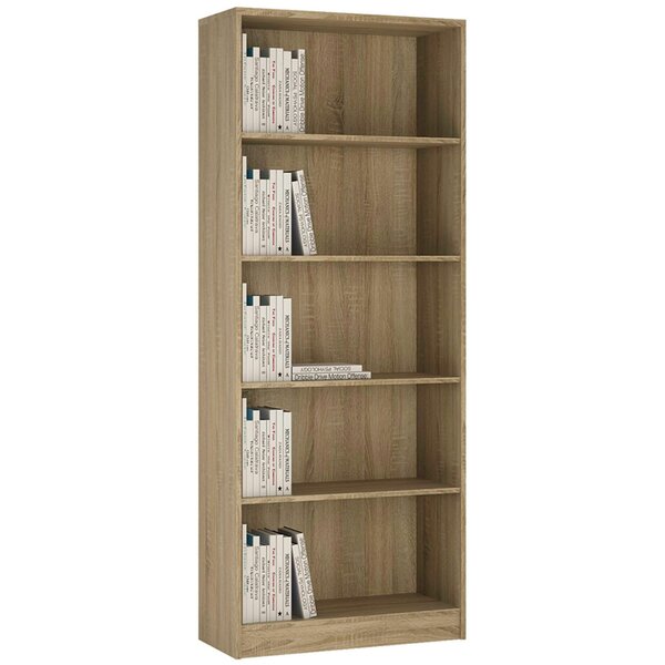 Wyld Haus Hollola Sonoma Wood Tall Wide Bookcase 4 Shelves