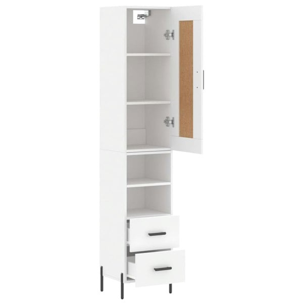 Berkfield Highboard White 34.5x34x180 cm Engineered Wood