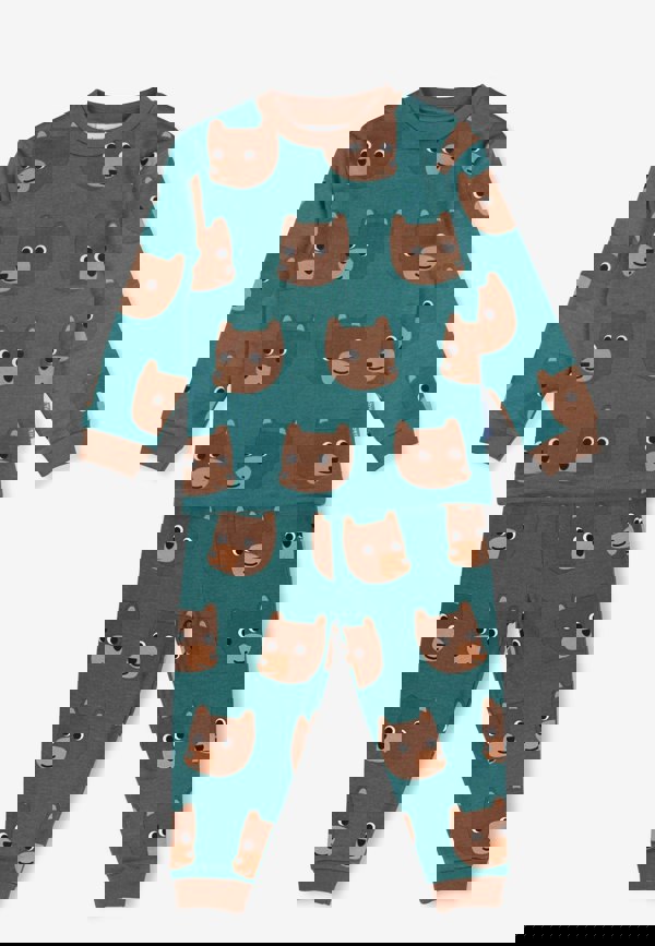 Toby Tiger Organic Brown Bear Print Pyjamas