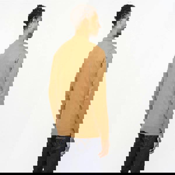 Gabicci V55GK16 Mens Azima Long Sleeve Plain Knitted Button-Thru Polo Gabicci Vintage - NUTMEG