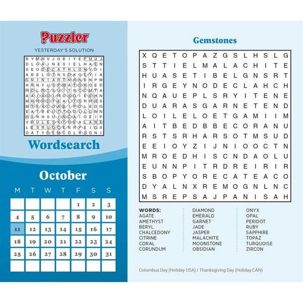 Wordsearch, Puzzler Desk Calendar 2027, Desk Calendars, Day To View, Entertainment, Gift
