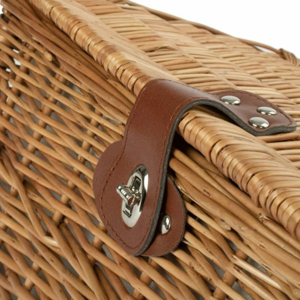 Green Tweed Chest Wicker Picnic Basket