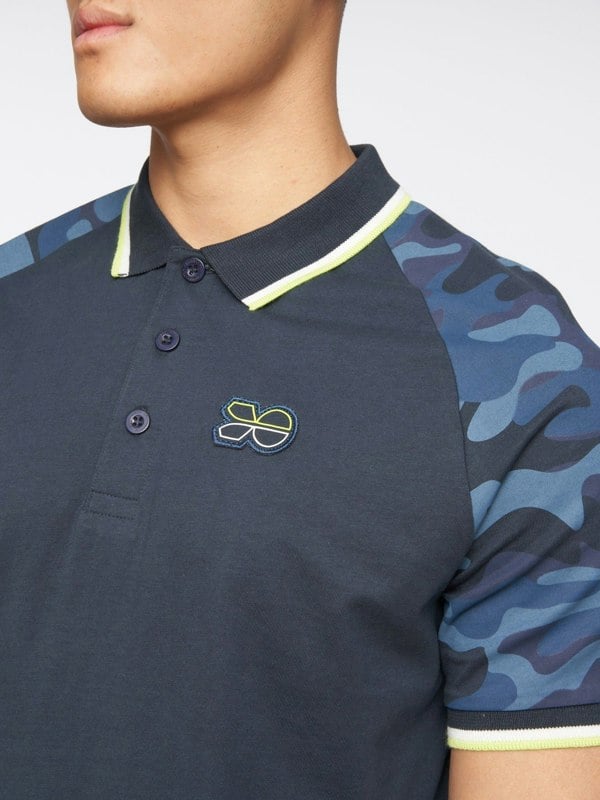 Crosshatch Cramdark Camo Polo Navy